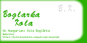 boglarka kola business card